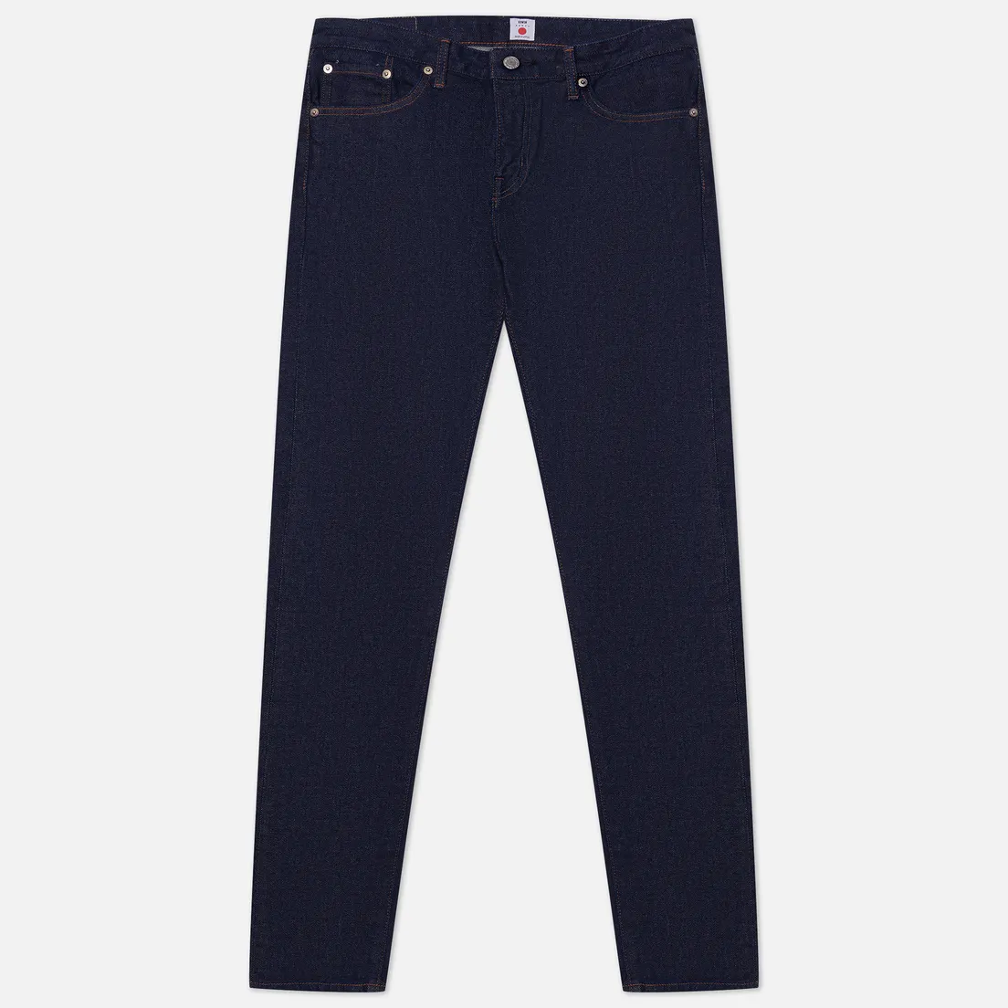 Edwin Мужские джинсы Skinny Kaihara Blue Stretch Denim Green x White Selvage 12.5 Oz