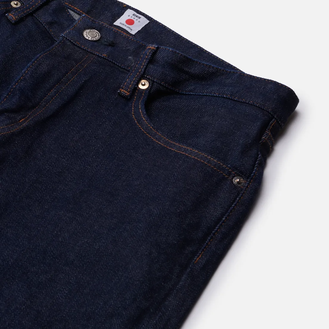 Edwin Мужские джинсы Skinny Kaihara Blue Stretch Denim Green x White Selvage 12.5 Oz