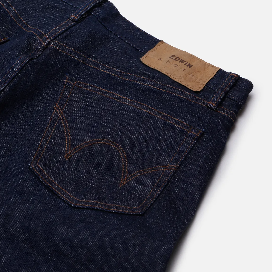 Edwin Мужские джинсы Skinny Kaihara Blue Stretch Denim Green x White Selvage 12.5 Oz