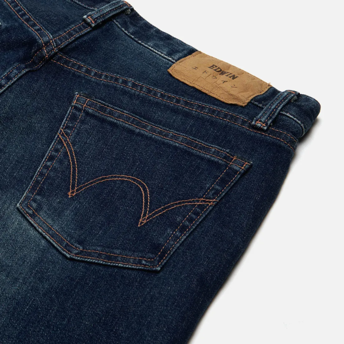 Edwin Мужские джинсы Skinny Kaihara Blue Stretch Denim Green x White Selvage 12.5 Oz