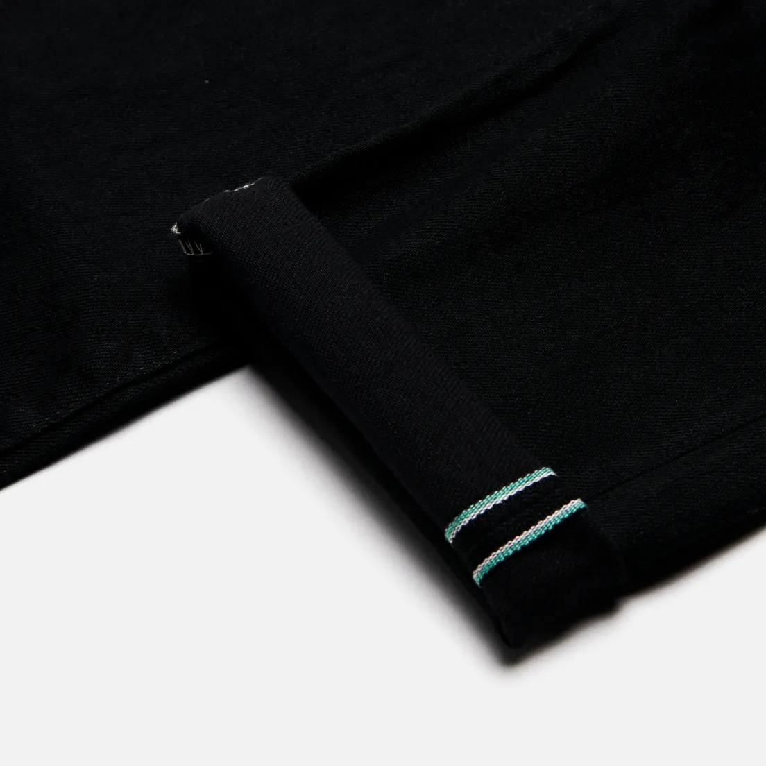 Edwin Мужские джинсы Skinny Kaihara Black x Black Stretch Green x White Selvage 12.5 Oz