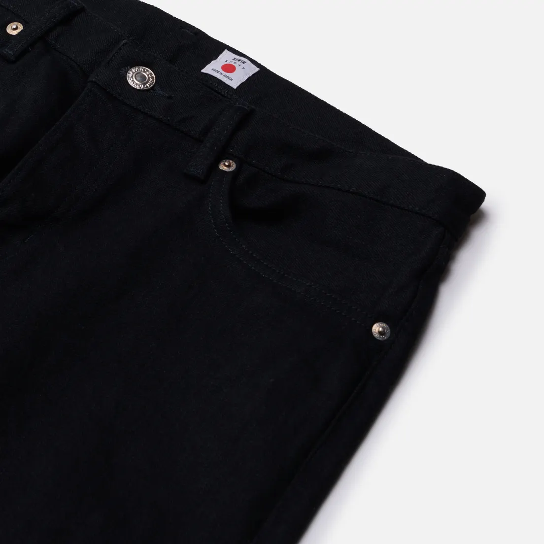 Edwin Мужские джинсы Skinny Kaihara Black x Black Stretch Green x White Selvage 12.5 Oz