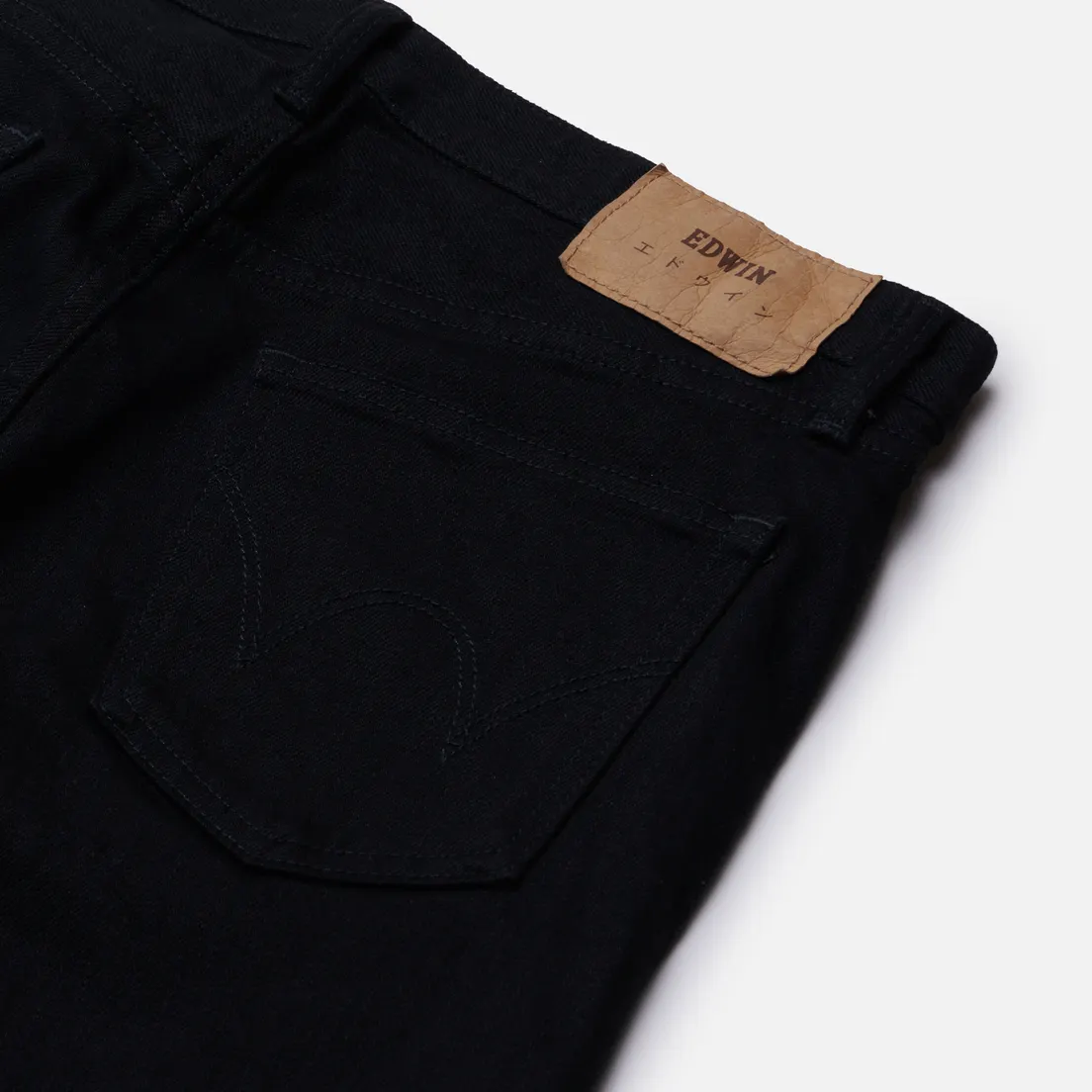 Edwin Мужские джинсы Skinny Kaihara Black x Black Stretch Green x White Selvage 12.5 Oz