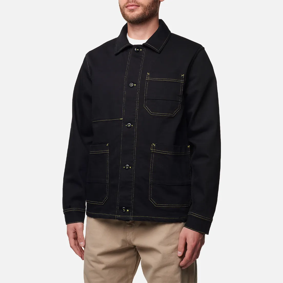 Edwin Мужская джинсовая куртка Unity Work Comfort Stay Black Denim 12.23 Oz