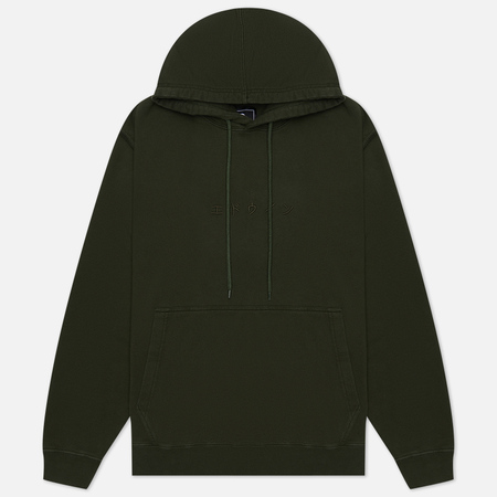 фото Мужская толстовка edwin katakana hoodie, цвет зелёный, размер s