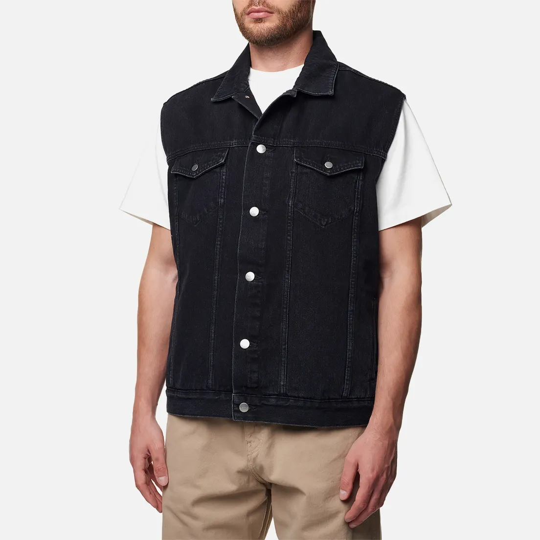 Edwin Мужской жилет Jolien Pembroke Black Denim 13.56 Oz