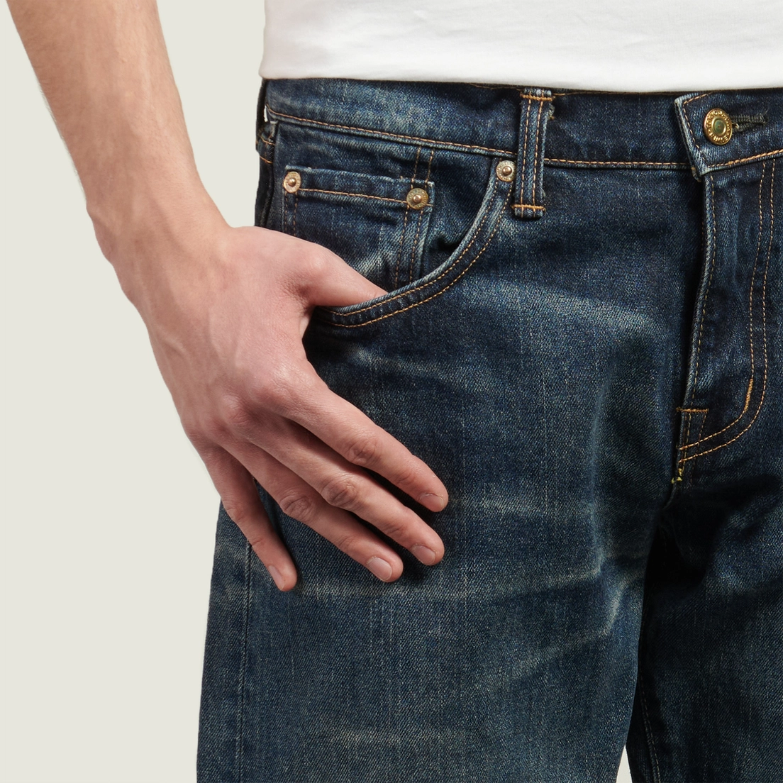 Edwin Мужские джинсы Regular Tapered Kaihara Pure Indigo Stretch Denim 13 Oz