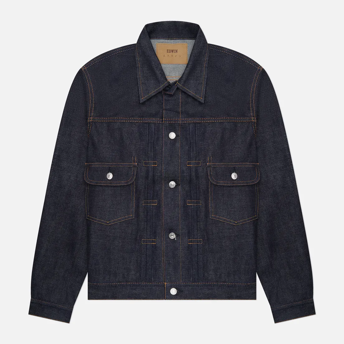 Edwin Мужская джинсовая куртка Denim Nihon Menpu Pure Indigo Rainbow Selvage 13.5 Oz