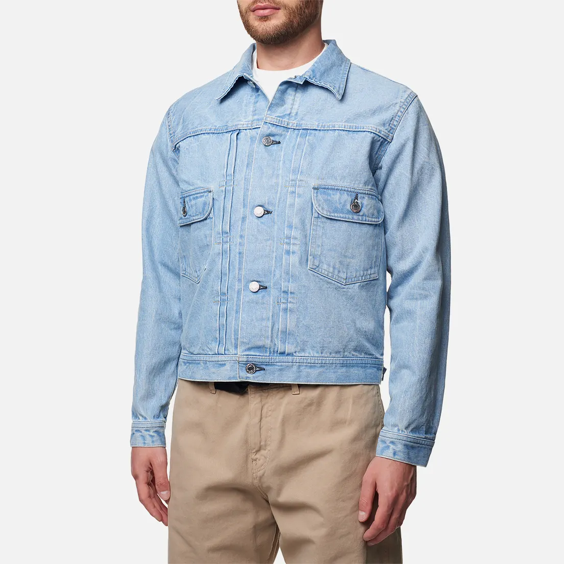 Edwin Мужская джинсовая куртка Denim Nihon Menpu Pure Indigo Rainbow Selvage 13.5 Oz