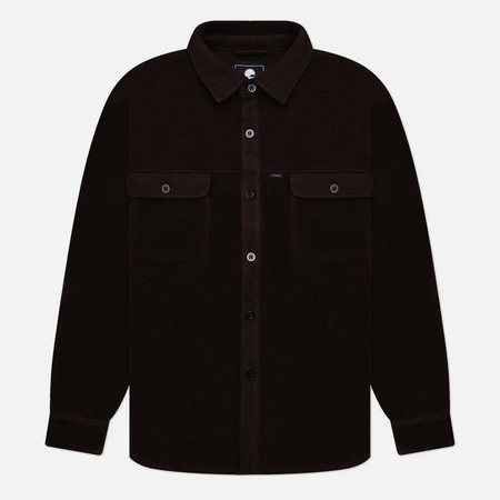 фото Мужская рубашка edwin jowen overshirt, цвет коричневый, размер s