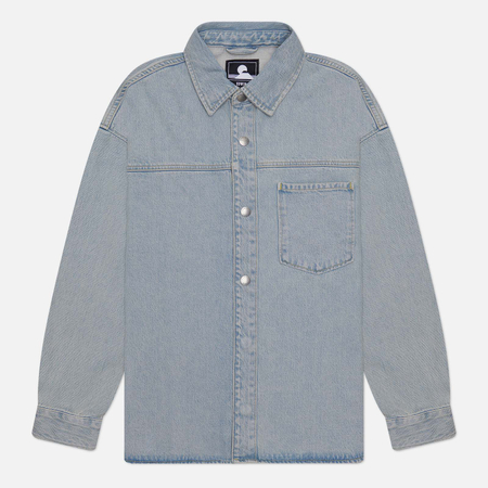 фото Мужская рубашка edwin mural denim, цвет голубой, размер s