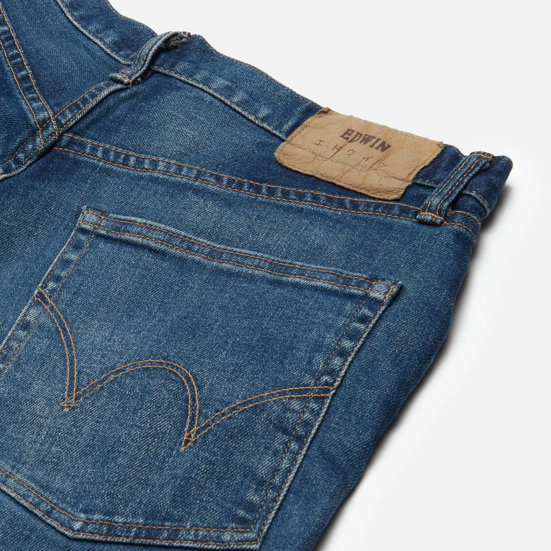Edwin Мужские джинсы Wide Kaihara Blue Stretch Denim Green x White Selvage 12,5 Oz