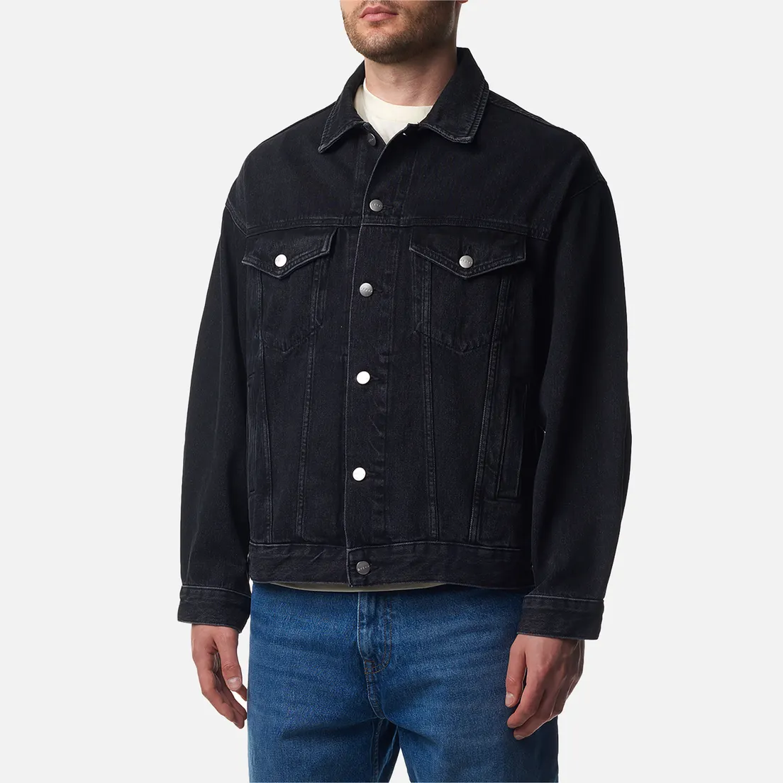Edwin Мужская джинсовая куртка EU-Trucker Pembroke Black Denim 13.56 Oz