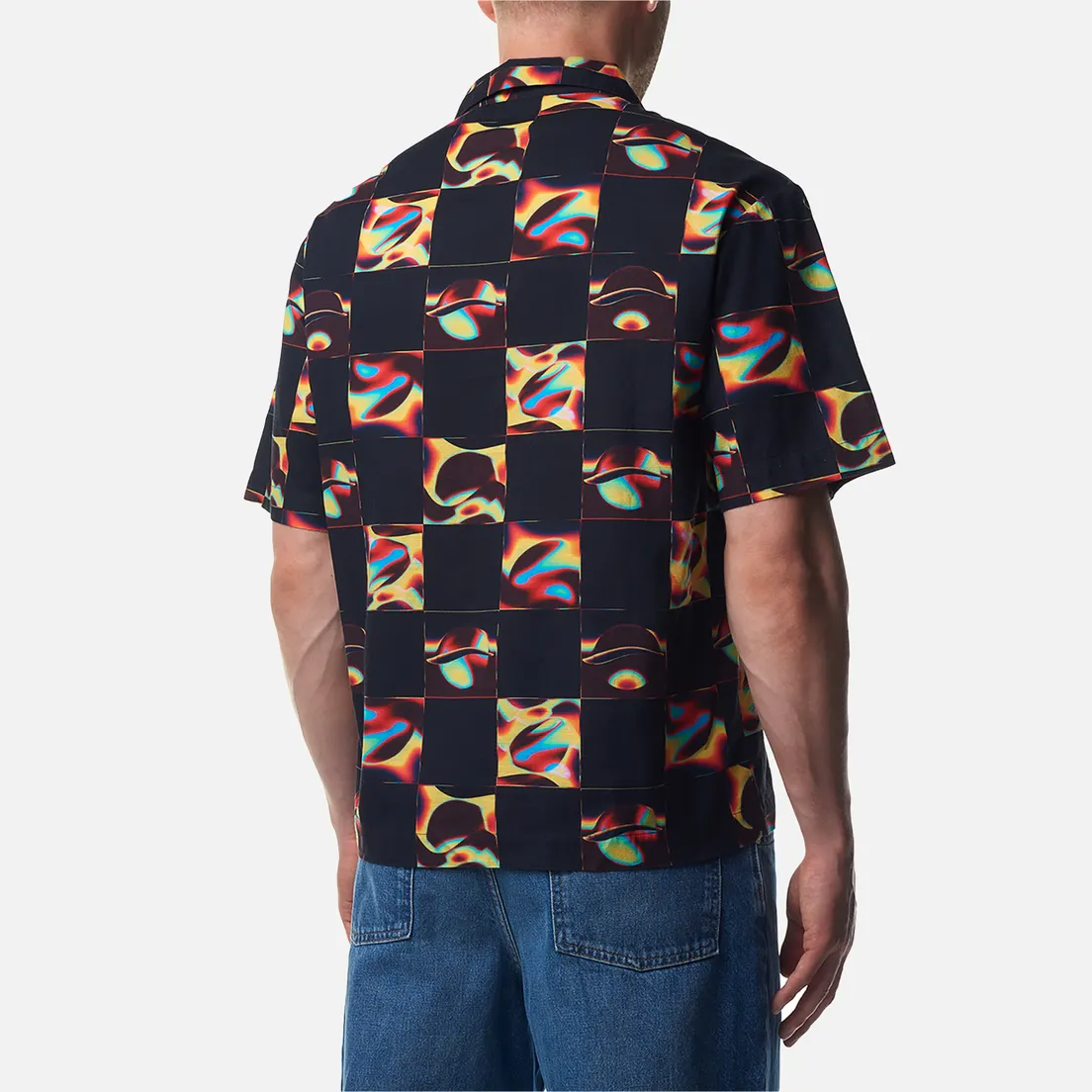 Edwin Мужская рубашка Saike Check All Over Print Crepe