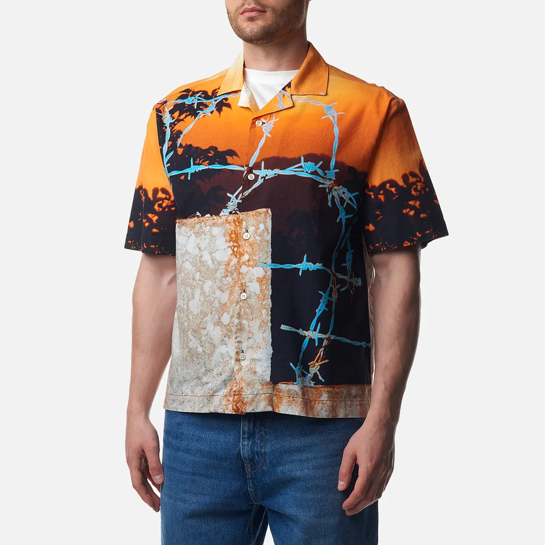 Edwin Мужская рубашка Laidbug Yushi Arimura All Over Print Crepe