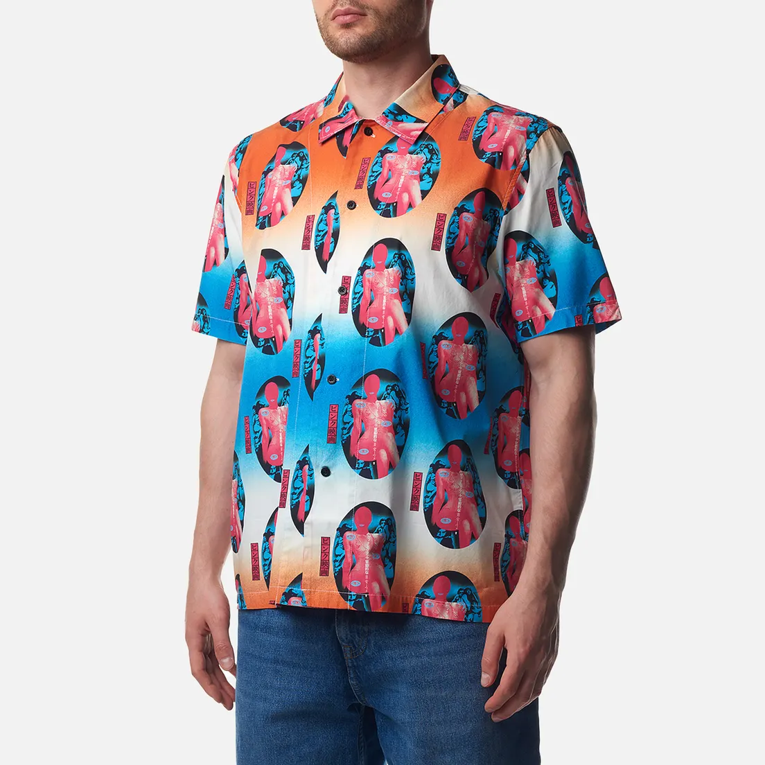 Edwin Мужская рубашка Pinku Sinema All Over Print Poplin
