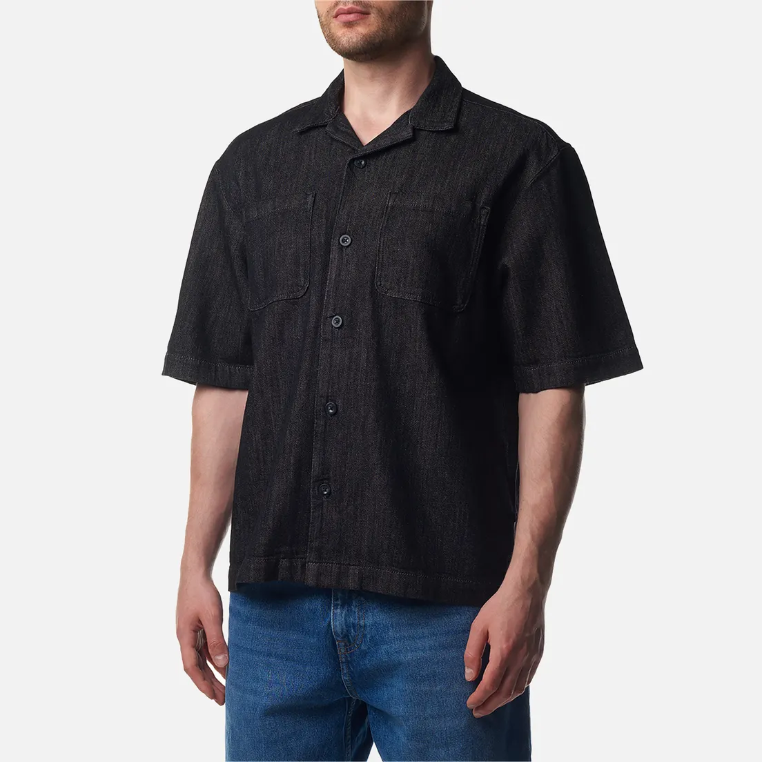 Edwin Мужская рубашка Arnaz Sketch Black Denim 10.32 Oz