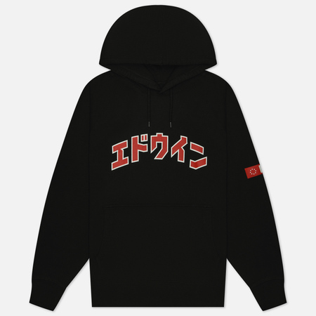  Мужская толстовка Edwin Katakana Retro Hoodie, цвет чёрный, размер L