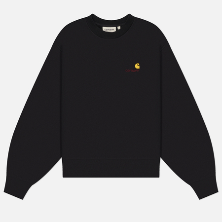 Женская толстовка Carhartt WIP W' American Script, цвет чёрный, размер L