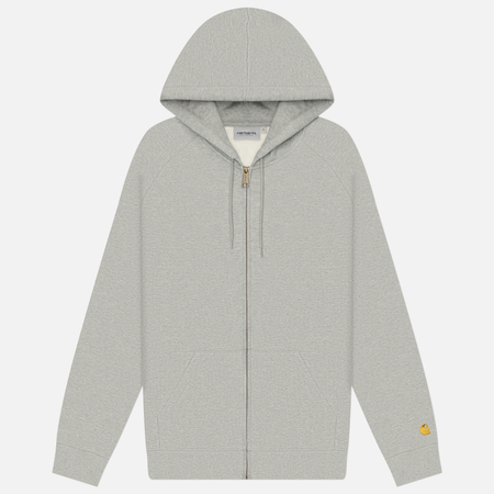 Мужская толстовка Carhartt WIP Full Zip Hooded Chase, цвет серый, размер L