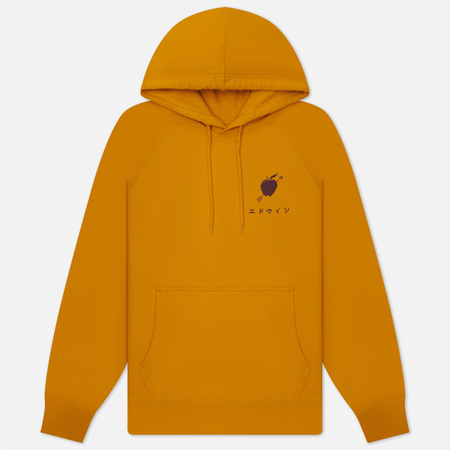 фото Мужская толстовка edwin apple 666 hoodie, цвет жёлтый, размер s