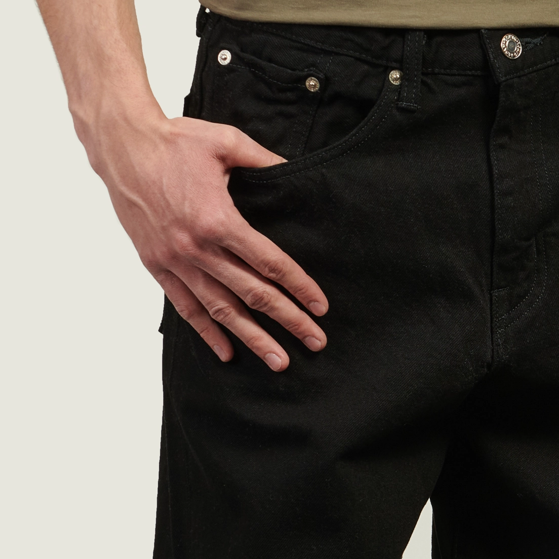 Edwin Мужские джинсы Wide Kaihara Right Hand Black Denim 13 Oz