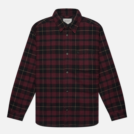Мужская рубашка Carhartt WIP Gargan, цвет бордовый, размер S