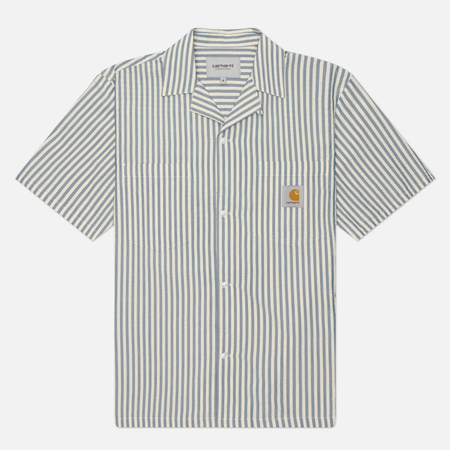 Мужская рубашка Carhartt WIP Leavel Stripe, цвет голубой