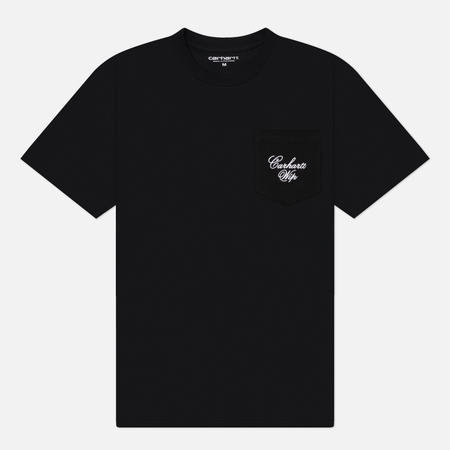 Мужская футболка Carhartt WIP Longhand Pocket, цвет чёрный, размер XXL