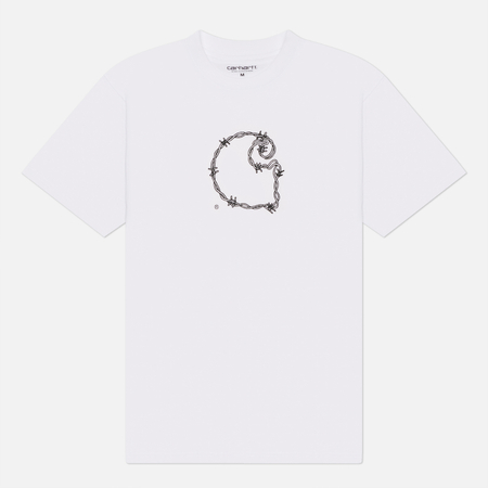 Мужская футболка Carhartt WIP Barbwire C, цвет белый, размер L