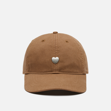фото Кепка carhartt wip heart metal, цвет коричневый