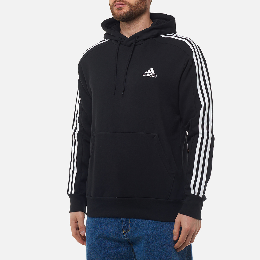 Adidas originals hoodie 3 stripe sale