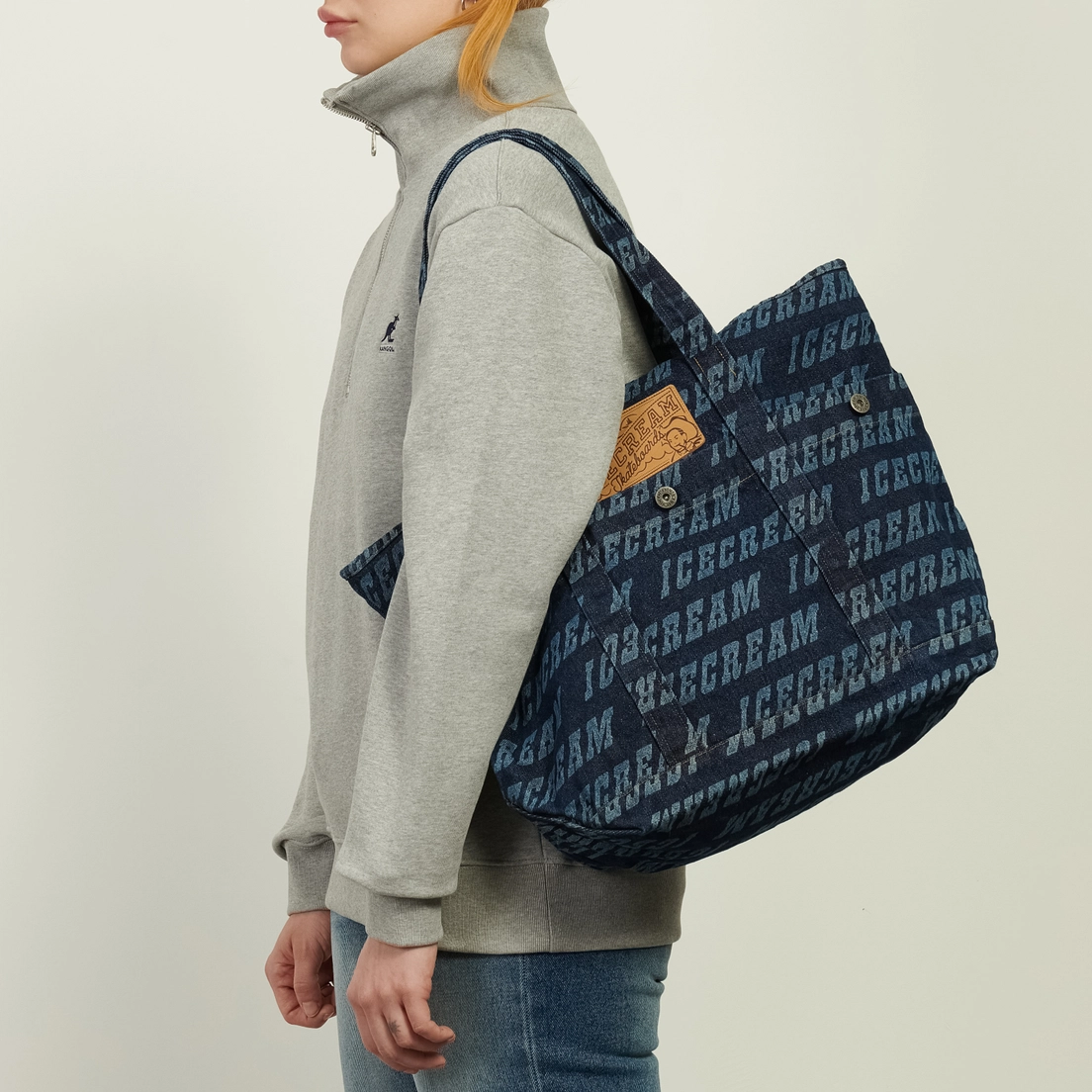 ICECREAM Сумка Repeat Logo Denim Tote