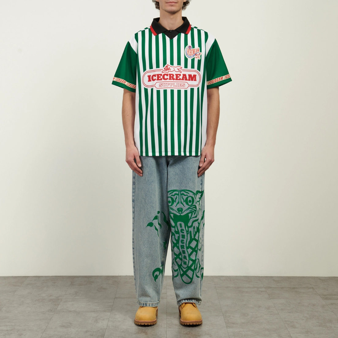 ICECREAM Мужское поло Striped Football