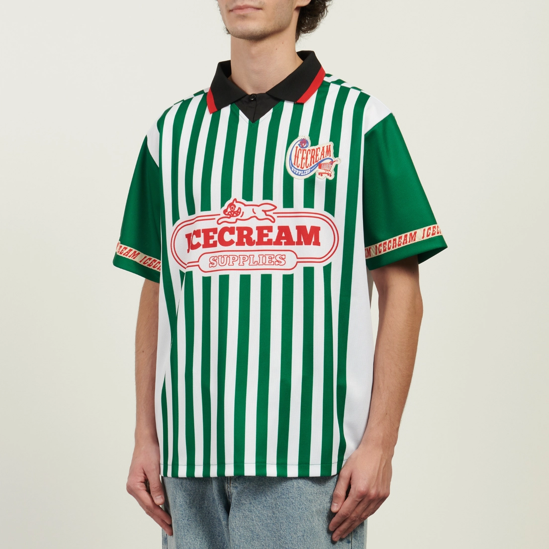 ICECREAM Мужское поло Striped Football