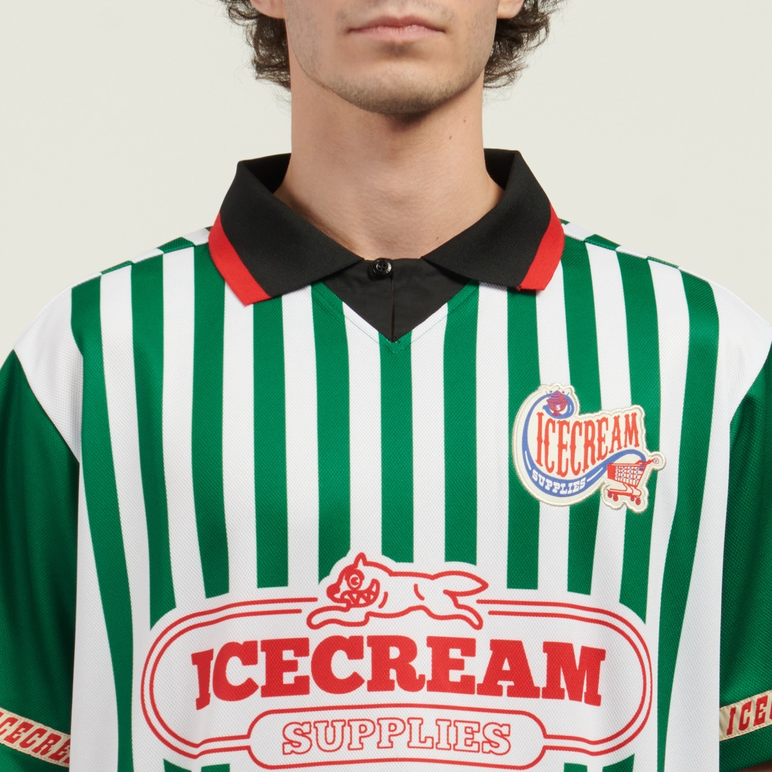 ICECREAM Мужское поло Striped Football