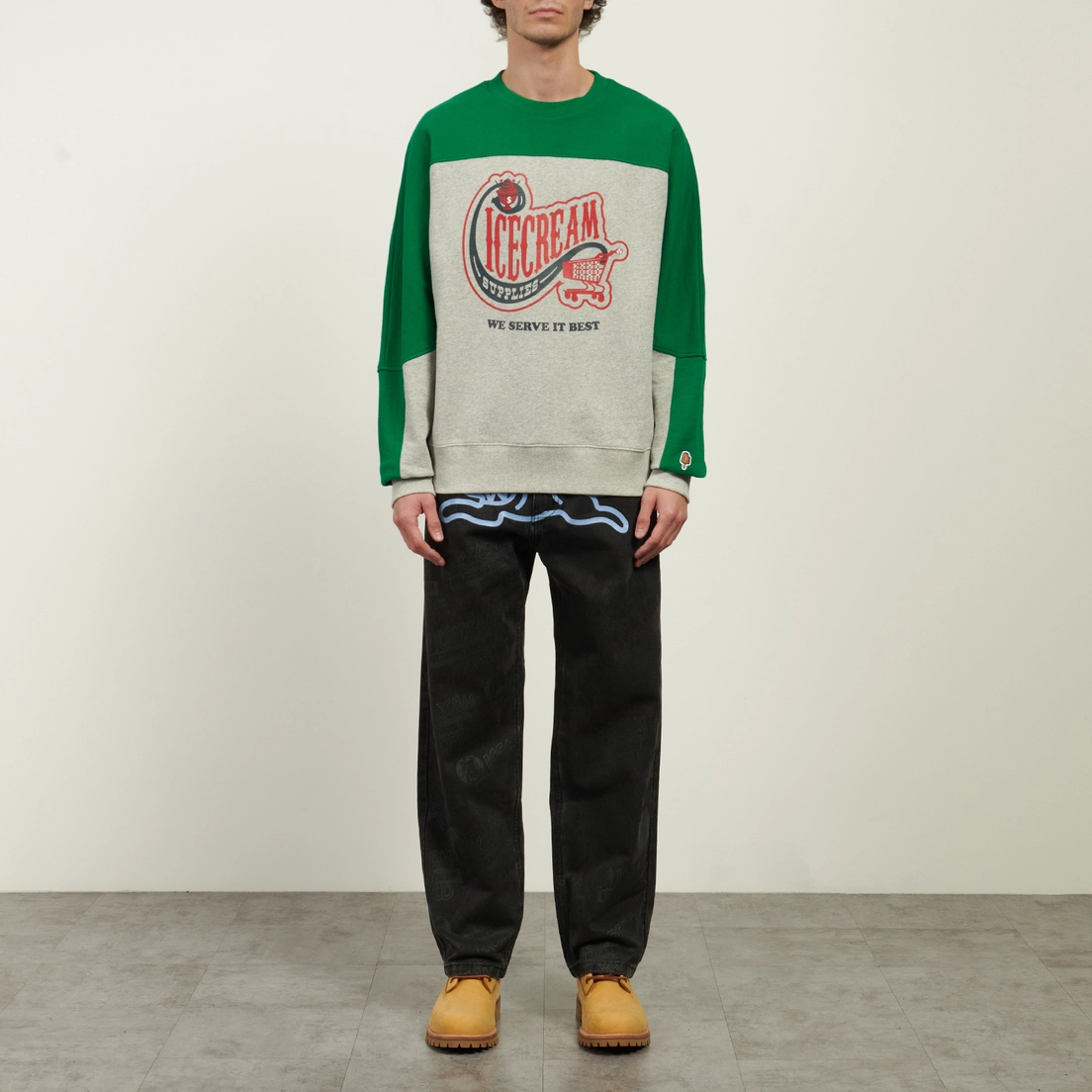 ICECREAM Мужская толстовка Convenience Store Panelled Crewneck