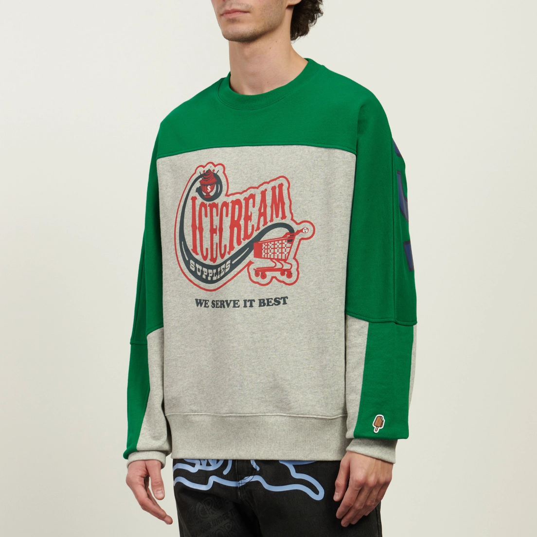 ICECREAM Мужская толстовка Convenience Store Panelled Crewneck
