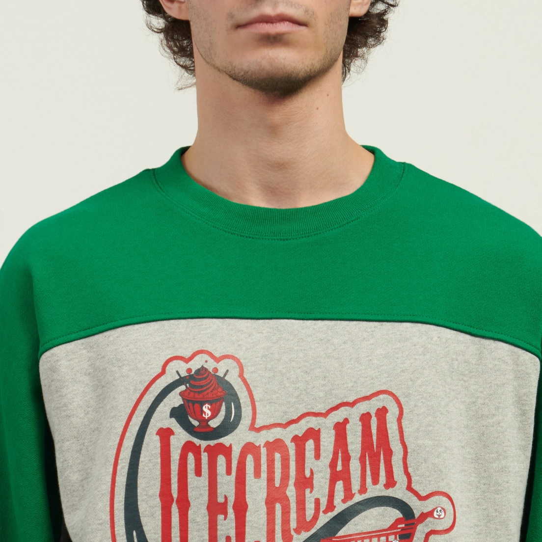 ICECREAM Мужская толстовка Convenience Store Panelled Crewneck