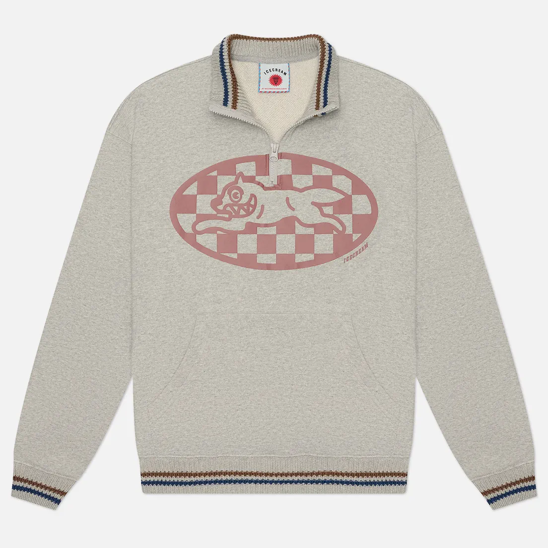 ICECREAM Мужская толстовка Checker Running Dog Quarter Zip