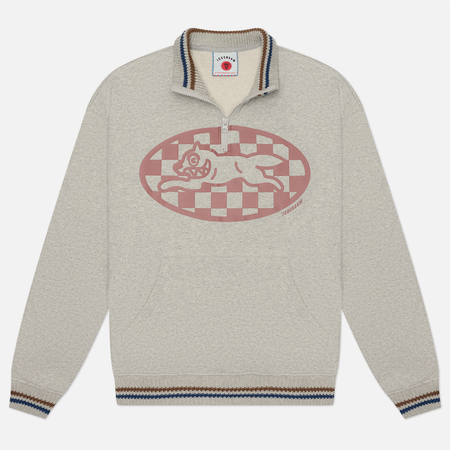 Мужская толстовка ICECREAM Checker Running Dog Quarter Zip, цвет серый, размер S