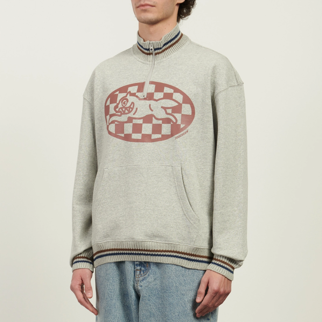 ICECREAM Мужская толстовка Checker Running Dog Quarter Zip