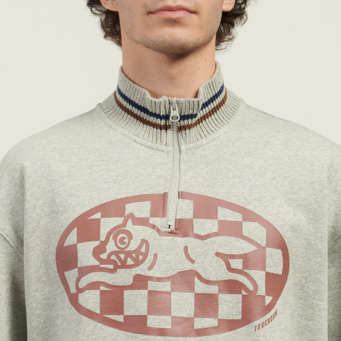 ICECREAM Мужская толстовка Checker Running Dog Quarter Zip