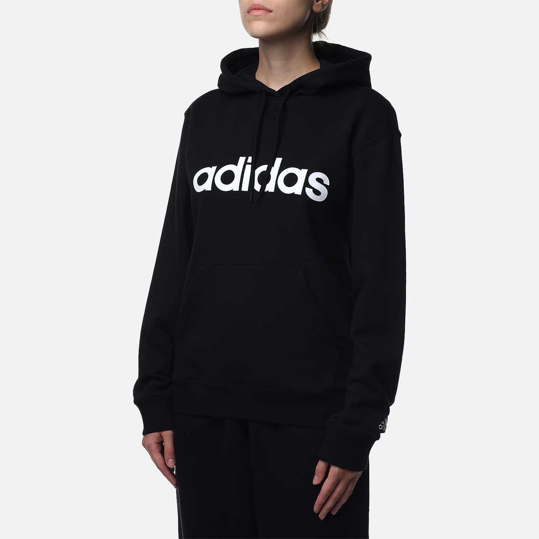 Adidas essentials linear hoodie women's on sale