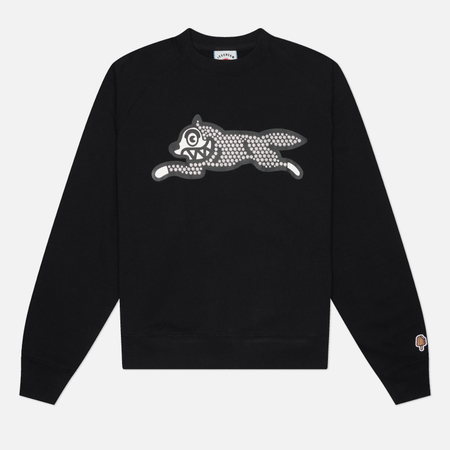 Мужская толстовка ICECREAM Glitter Running Dog Crewneck, цвет чёрный, размер S