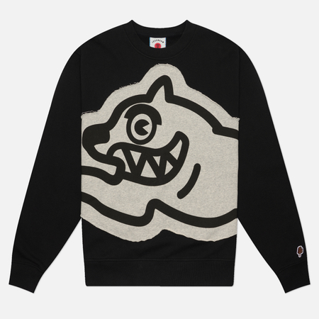 Мужская толстовка ICECREAM Applique Jumbo Running Dog Crewneck, цвет чёрный