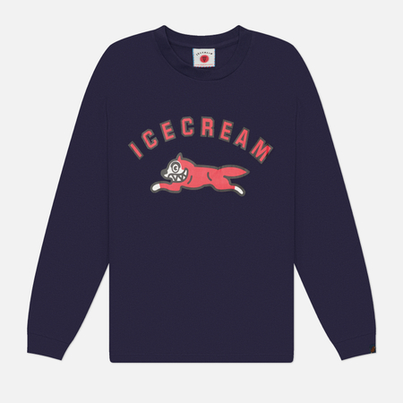 Мужской лонгслив ICECREAM Arch Running Dog, цвет синий