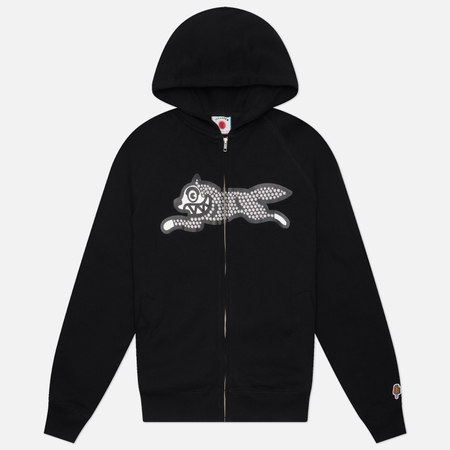 Мужская толстовка ICECREAM Glitter Running Dog Zip Through Hoodie, цвет чёрный, размер M