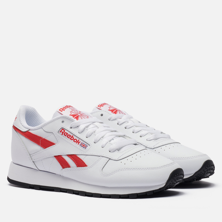 фото Мужские кроссовки reebok classic leather, цвет белый, размер 40.5 eu