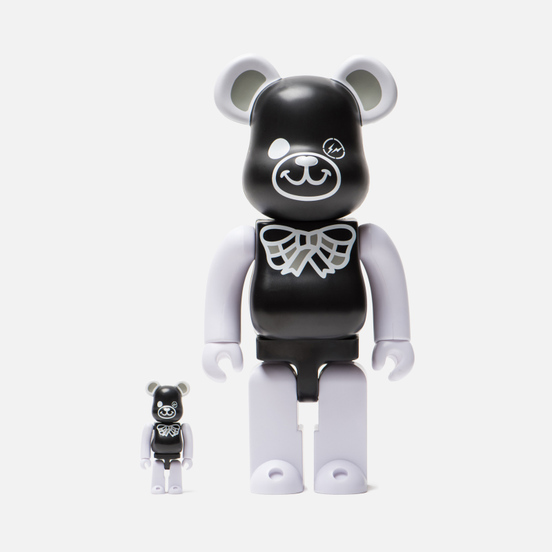 Игрушка Medicom Toy Bearbrick Freemasonry x Fragmentdesign Black Set 100% & 400%